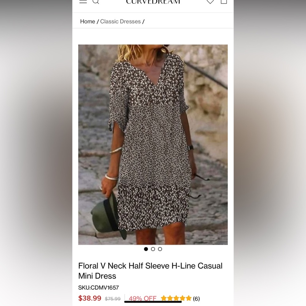 Chic Brown  and White Floral Midi Dress
Adorable! So stylish!
